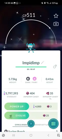 Pokemon Go Shiny Impidimp - Image 1