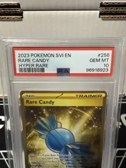 PSA 10 GEM MT RARE CANDY 256/198 HYPER RARE POKEMON SCARLET AND VIOLET - Image 2