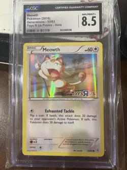 Pokemon TCG CGC 8.5 Meowth 53/83 2016 Toys R Us Promo Holo - Image 1