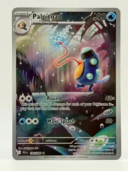 2025 Near Mint Pokemon Palpitoad IR 104/086 SV Black Bolt Illustration Rare NM - Image 1