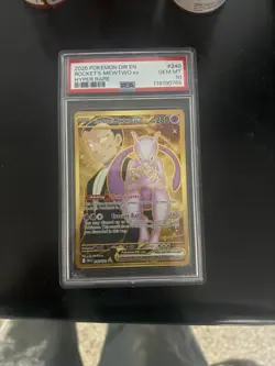2025 Pokemon Destined Rivals EN Rocket's Mewtwo Ex Hyper Rare #240 PSA 10 Gem - Image 1
