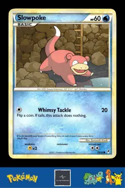 2011 Pokemon HGSS Call of Legends 70/95 Slowpoke - Image 1