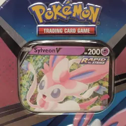 Pokemon TCG V Heroes Tin Sylveon V Rapid Strike 4 Booster Packs Sealed 2022 - Image 5