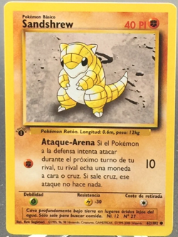 Pokemon 1st Edition Sandshrew 62/102 1st Edition Base Set Spanish LP - Image 1