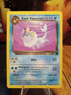 2000 Pokemon Team Rocket Dark Vaporeon #45 - Image 1