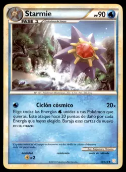 2010 Pokemon HeartGold & SoulSilver Starmie Spanish #53 Stage 1/Uncommon - Image 1