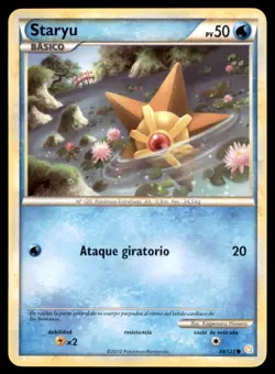 2010 Pokemon HeartGold & SoulSilver Staryu Spanish #84 Basic/Common - Image 1
