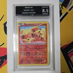 2013 Pokemon BW Legendary Treasures Radiant Collection Growlithe Holo #4 PSA 8 - Image 1