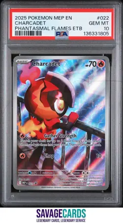 2025 Pokemon Phantasmal Flame RARE PROMO Charcadet PSA 10 . #022 - Image 1