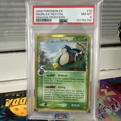 2006 POKEMON EX DRAGON FRONTIERS #10 SNORLAX-REVERSE FOIL PSA 8 - Image 1