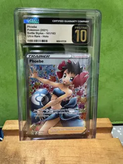 Pokemon Phoebe Full Art Trainer Battle Styles 161/163 Pristine CGC 10 - Image 1