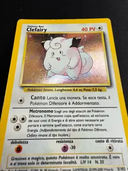 Pokemon Clefairy 5/102 Set Base Rara Holo Unlimited Wizard ITA Carte Vintage - Image 4