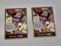 Lot (2) One Piece Gol.D.Roger GOLD DON!! Card (OP-13) English Pack Fresh - Image 1