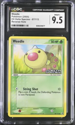CGC 9.5 MINT+ Weedle EX Delta Species 87/113 Reverse Holo Stamped Pokemon Card - Image 1
