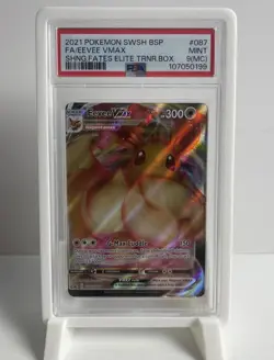 ERROR Eevee VMAX SWSH087 SWSH: Sword & Shield Promo Cards Holo PSA 9 MISCUT. - Image 1