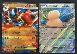 Pokemon Mega Lucario Ex Mega Evolutions & Snorlax Ex Promo Jumbo Card - Image 1