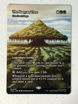 The Banyan Tree - The Great Henge Borderless MTG Avatar 41 M NM Card in Hand - Image 1