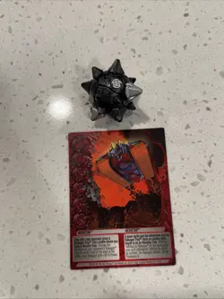Bakugan Hexstar Trap Bakusteel Paint Black/Silver Mechtanium Surge W/Card - Image 1