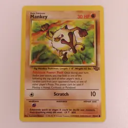 Mankey 55/64 Jungle Unlimited Vintage WOTC Pokemon TCG Card NM Condition - Image 1