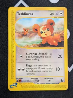 Teddiursa 109/144 Regular Skyridge Pokemon Card Near Mint e-series WOTC 2003 - Image 1
