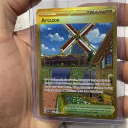 Artazon Trainer 229/197 Gold Secret Rare Pokemon 2023 Obsidian Flames NM/MT Card - Image 2
