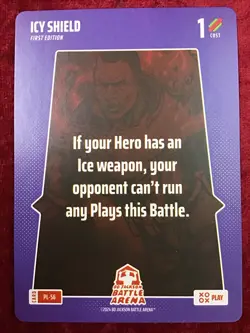 BO JACKSON BATTLE ARENA CARD ~ "ICY SHIELD ~ 1 COST ~ #PL-56 - Image 1