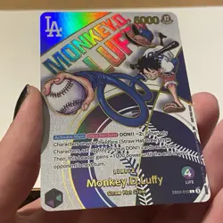 *REPLICA* Monkey D. Luffy EB02-010 LA Dodgers Alt Art Card| DAMAGED BACKSIDE - Image 4