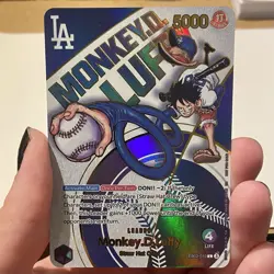*REPLICA* Monkey D. Luffy EB02-010 LA Dodgers Alt Art Card| DAMAGED BACKSIDE - Image 5