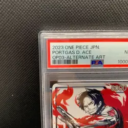 PSA 8 One Piece Card Game Japanese Portgas D. Ace Leader Parallel OP03-001 2023 - Image 5