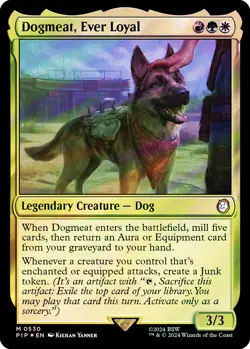 MTG FOIL Dogmeat, Ever Loyal Surge Foil - Fallout Commander #530 - Image 1