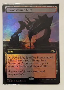 Bloodstained Mire Extended Art Foil - Modern Horizons 3 MTG Magic the Gathering - Image 1