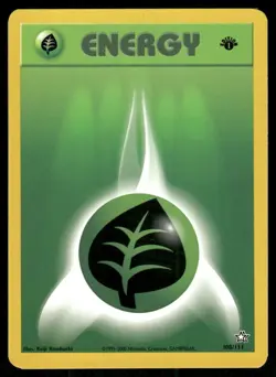 Pokemon Tcg Neo Genesis WOTC NM Regular Grass Energy [1st Edition] #108 - Image 1