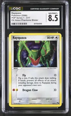CGC 8.5 Rayquaza 2006 POP Series 1 3/17 Holo Pokemon Card - Image 1