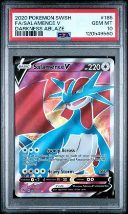 2020 POKEMON SWORD & SHIELD DARKNESS ABLAZE #185 FA/SALAMENCE V DARKNESS ABLAZE - Image 1