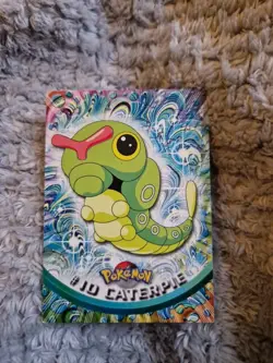 Pokemon TOPPS #10 Caterpie Non-Holo Black Logo MP RARE TV Animation Edition - Image 1