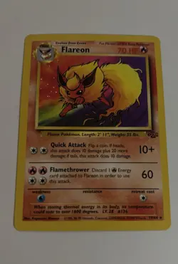 Pokemon TCG Flareon Jungle Set 19/64 Non-Holo Rare NM - Image 3