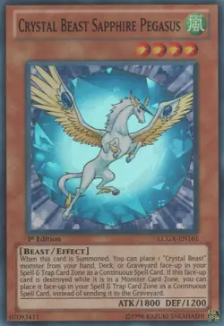Yugioh! MP Crystal Beast Sapphire Pegasus - LCGX-EN161 - Super Rare - 1st Editio - Image 1
