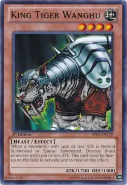 Yugioh! MP King Tiger Wanghu - BP01-EN129 - Common - 1st Edition Moderately Play - Image 1