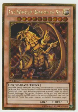 YuGiOh! The Winged Dragon of Ra PGLD-EN031 1st Ed Platinum Secret Rare Near Mint - Image 1