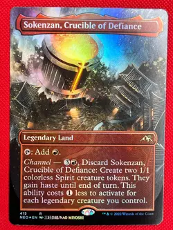 MTG Foil 1X Sokenzan, Crucible of Defiance X1 (#415 Bordereless) Kamigawa Magic - Image 1