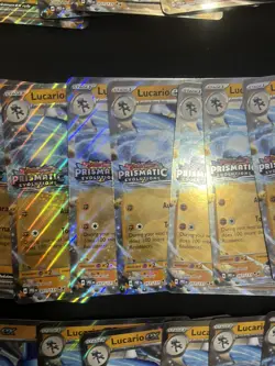 LOT OF 21 Pokemon Prismatic Evolutions Lucario EX Sam’s Club Jumbo Stamped Promo - Image 1