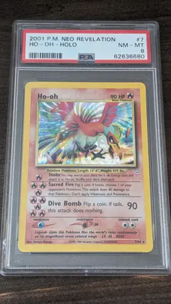 HO-OH 2001 Pokemon #7/64 PSA 8 NM-MINT Neo Revelation HOLO Graded HO - OH - Image 1