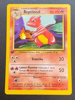 CARTE POKEMON REPTINCEL 24/102 EDITION 1 PEU COMMUNE FR SET DE BASE - NM+ - Image 1