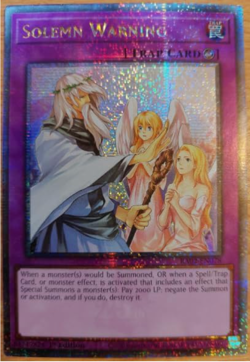 Yugioh! - Solemn Warning - RA02-EN078 - QC Secret Rare - NM/M - NEW - Image 1
