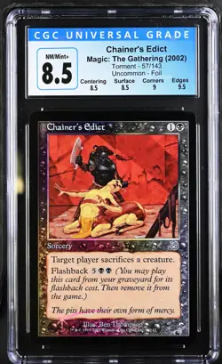 CHAINER'S EDICT Torment Foil CGC 8.5 Q++ MTG [Nostalgium] - Image 1