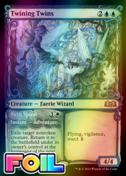 x1 Twining Twins // Swift Spiral WOE MTG 296 FOIL SHOWCASE RARE M/NM 1x - Image 1