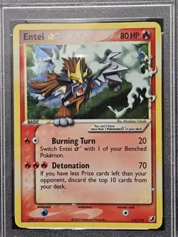 Pokemon Entei Gold Star Holo Rare Card 113/115 PSA 7 NM-MT EX Unseen Forces 2005 - Image 5
