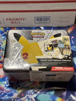 Pokemon Celebrations 25th Anniversary Collectors Chest Lunch Box Tin Sealed - Image 1