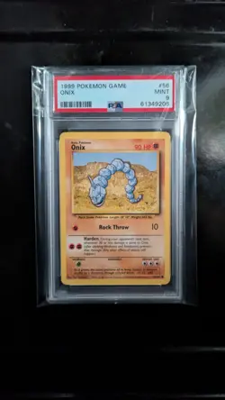 PSA 9 MINT 1999 BASE SET POKEMON ONIX 56/102 #56 WOTC TCG GRADED - Image 3