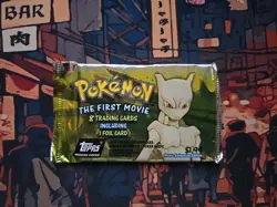 Pokemon The First Movie Topps Sealed Booster Pack Black Logo - Image 1